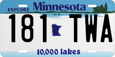 MN license plate 181TWA