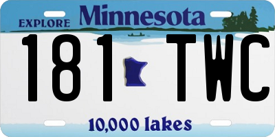 MN license plate 181TWC