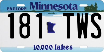 MN license plate 181TWS