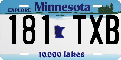 MN license plate 181TXB