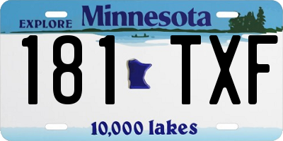 MN license plate 181TXF