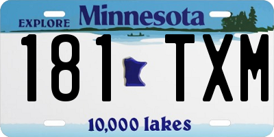 MN license plate 181TXM