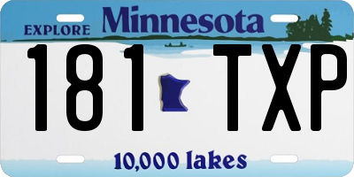 MN license plate 181TXP