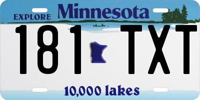 MN license plate 181TXT