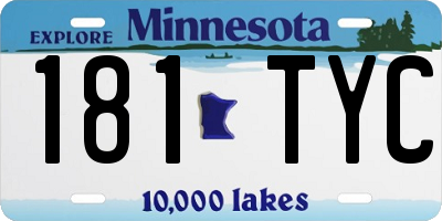 MN license plate 181TYC