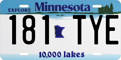 MN license plate 181TYE