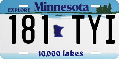 MN license plate 181TYI