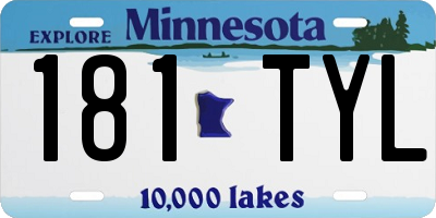 MN license plate 181TYL