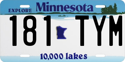 MN license plate 181TYM