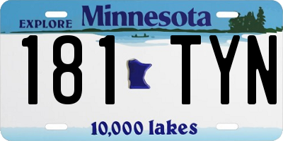 MN license plate 181TYN