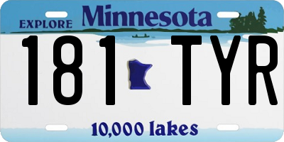 MN license plate 181TYR