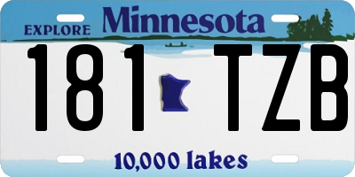 MN license plate 181TZB