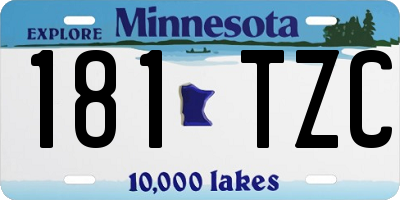 MN license plate 181TZC