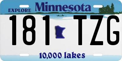 MN license plate 181TZG