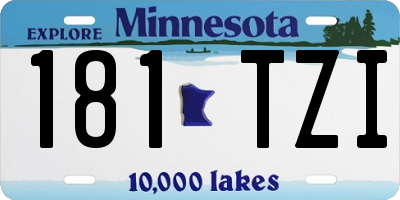 MN license plate 181TZI