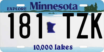 MN license plate 181TZK