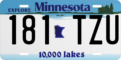 MN license plate 181TZU