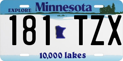 MN license plate 181TZX