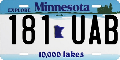 MN license plate 181UAB