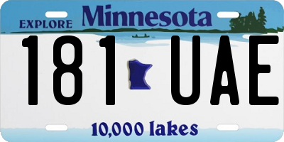 MN license plate 181UAE