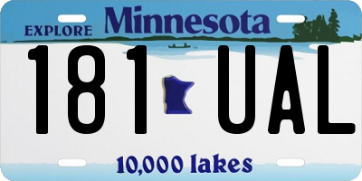 MN license plate 181UAL