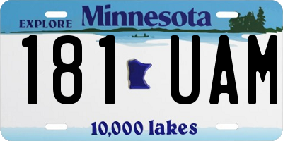 MN license plate 181UAM