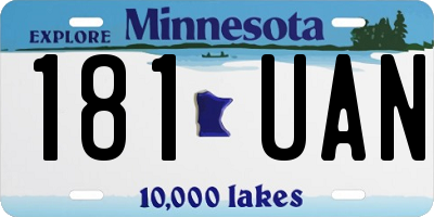 MN license plate 181UAN