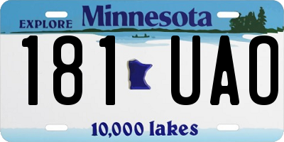 MN license plate 181UAO