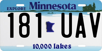 MN license plate 181UAV