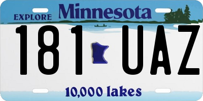 MN license plate 181UAZ