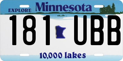 MN license plate 181UBB