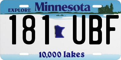 MN license plate 181UBF
