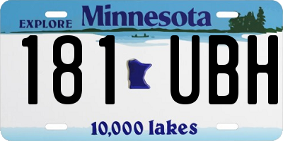 MN license plate 181UBH
