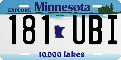 MN license plate 181UBI
