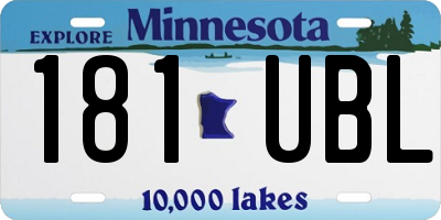MN license plate 181UBL
