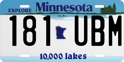 MN license plate 181UBM