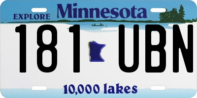 MN license plate 181UBN