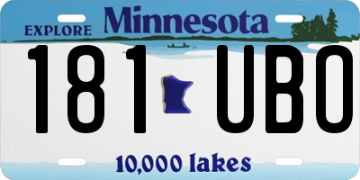 MN license plate 181UBO