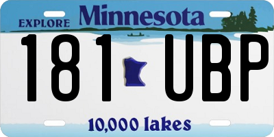 MN license plate 181UBP