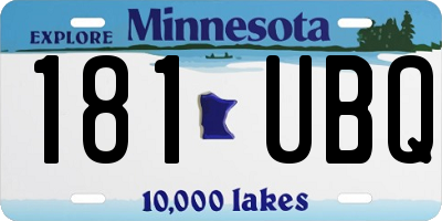 MN license plate 181UBQ