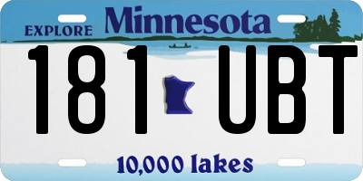 MN license plate 181UBT