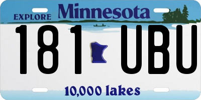 MN license plate 181UBU