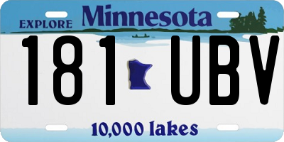 MN license plate 181UBV