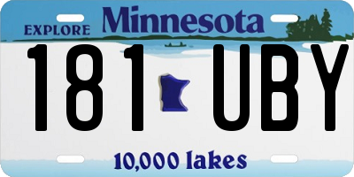 MN license plate 181UBY