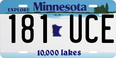 MN license plate 181UCE