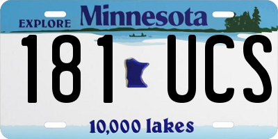 MN license plate 181UCS