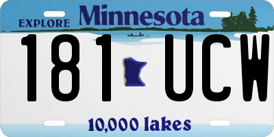 MN license plate 181UCW