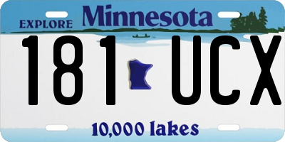 MN license plate 181UCX