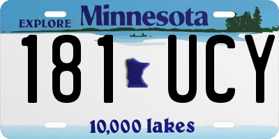 MN license plate 181UCY