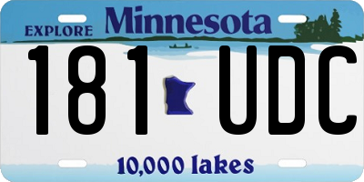 MN license plate 181UDC
